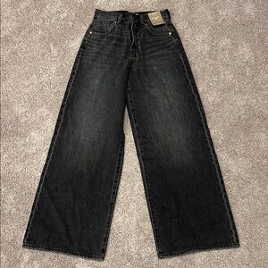 Madewell Charcoal Flare Wide-Leg Jeans